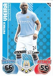 Sticker Patrick Vieira - English Premier League 2010-2011. Match Attax n. 193 - Topps