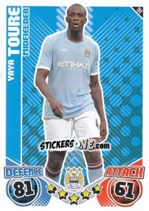 Sticker Yaya Toure - English Premier League 2010-2011. Match Attax n. 194 - Topps