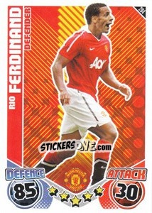 Sticker Rio Ferdinand - English Premier League 2010-2011. Match Attax n. 204 - Topps
