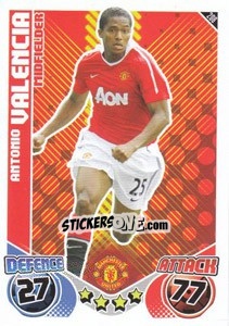 Sticker Antonio Valencia - English Premier League 2010-2011. Match Attax n. 208 - Topps