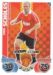 Sticker Paul Scholes - English Premier League 2010-2011. Match Attax n. 211 - Topps