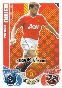 Sticker Michael Owen - English Premier League 2010-2011. Match Attax n. 214 - Topps