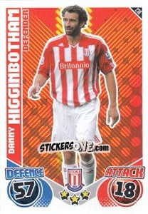 Sticker Danny Higginbotham - English Premier League 2010-2011. Match Attax - Topps