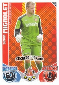 Sticker Simon Mignolet - English Premier League 2010-2011. Match Attax n. 253 - Topps