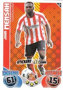 Sticker John Mensah - English Premier League 2010-2011. Match Attax n. 254 - Topps