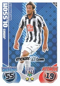 Sticker Jonas Olsson - English Premier League 2010-2011. Match Attax n. 294 - Topps