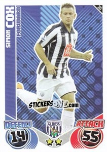Sticker Simon Cox - English Premier League 2010-2011. Match Attax n. 305 - Topps
