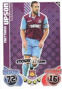Sticker Matthew Upson - English Premier League 2010-2011. Match Attax n. 310 - Topps