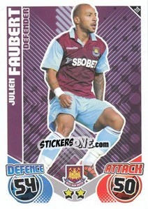 Cromo Julien Faubert - English Premier League 2010-2011. Match Attax - Topps