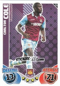 Sticker Carlton Cole - English Premier League 2010-2011. Match Attax n. 324 - Topps
