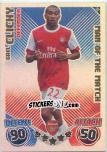 Sticker Gael Clichy - English Premier League 2010-2011. Match Attax n. 382 - Topps