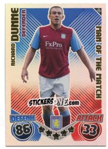Sticker Richard Dunne - English Premier League 2010-2011. Match Attax n. 384 - Topps