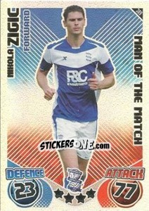 Sticker Nikola Zigic - English Premier League 2010-2011. Match Attax n. 389 - Topps