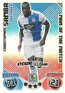 Cromo Christopher Samba - English Premier League 2010-2011. Match Attax - Topps
