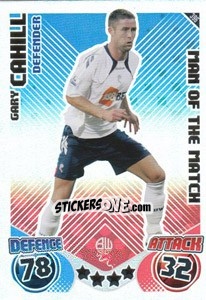 Cromo Gary Cahill - English Premier League 2010-2011. Match Attax - Topps