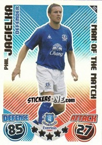 Sticker Phil Jagielka - English Premier League 2010-2011. Match Attax n. 403 - Topps