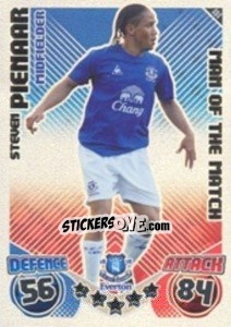 Sticker Steven Pienaar - English Premier League 2010-2011. Match Attax n. 404 - Topps