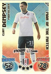 Sticker Clint Dempsey - English Premier League 2010-2011. Match Attax n. 406 - Topps