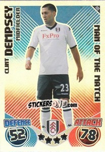 Figurina Clint Dempsey - English Premier League 2010-2011. Match Attax - Topps