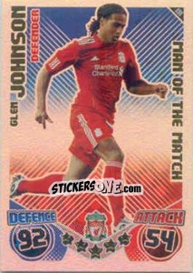 Sticker Glen Johnson - English Premier League 2010-2011. Match Attax n. 408 - Topps