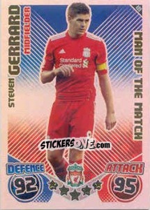 Sticker Steven Gerrard - English Premier League 2010-2011. Match Attax n. 409 - Topps