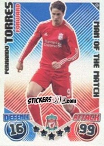 Sticker Fernando Torres - English Premier League 2010-2011. Match Attax n. 410 - Topps
