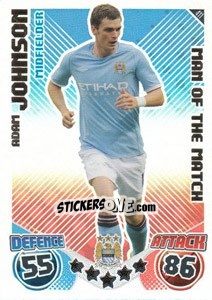 Cromo Adam Johnson - English Premier League 2010-2011. Match Attax - Topps