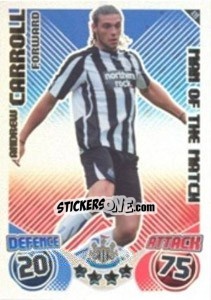 Sticker Andy Carroll - English Premier League 2010-2011. Match Attax - Topps
