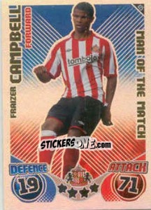 Sticker Fraizer Campbell - English Premier League 2010-2011. Match Attax n. 425 - Topps