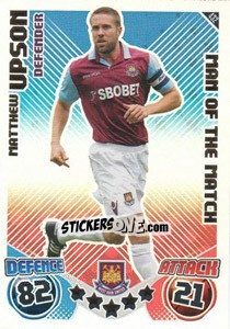 Figurina Matthew Upson - English Premier League 2010-2011. Match Attax - Topps