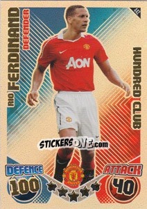 Sticker Rio Ferdinand - English Premier League 2010-2011. Match Attax n. 442 - Topps