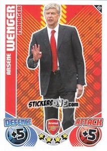 Sticker Arsene Wenger - English Premier League 2010-2011. Match Attax - Topps