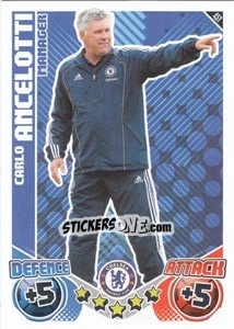 Sticker Carlo Ancelotti - English Premier League 2010-2011. Match Attax n. 451 - Topps