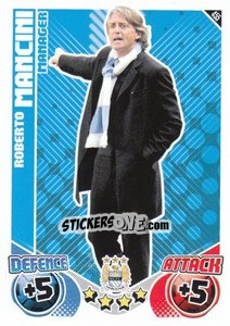 Sticker Roberto Mancini - English Premier League 2010-2011. Match Attax n. 455 - Topps