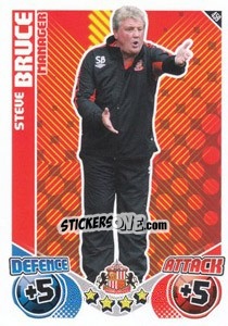 Figurina Steve Bruce - English Premier League 2010-2011. Match Attax n. 459 - Topps