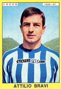 Sticker Attilio Bravi - Calciatori 1966-1967 n. 175 - Panini