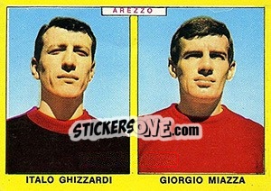 Sticker Ghizzardi / Miazza - Calciatori 1966-1967 n. 333 - Panini
