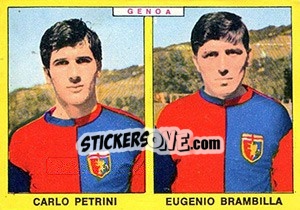 Sticker Petrini / Brambilla - Calciatori 1966-1967 n. 355 - Panini