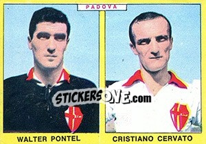 Sticker Pontel / Cervato - Calciatori 1966-1967 n. 381 - Panini