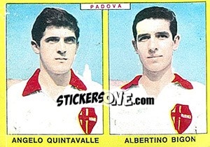 Sticker Quintavalle / Bigon - Calciatori 1966-1967 - Panini