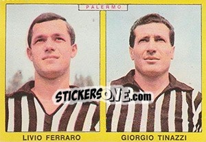 Sticker Ferraro / Tinazzi - Calciatori 1966-1967 n. 389 - Panini