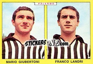 Sticker Giubertoni / Landri - Calciatori 1966-1967 n. 392 - Panini