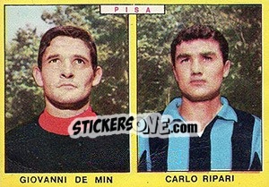 Sticker De Min / Ripari - Calciatori 1966-1967 n. 393 - Panini