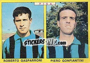 Sticker Gasparroni / Gonfiantini - Calciatori 1966-1967 n. 395 - Panini