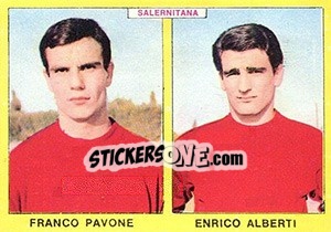 Sticker Pavone / Alberti - Calciatori 1966-1967 n. 418 - Panini