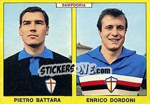 Sticker Battara / Dordoni - Calciatori 1966-1967 - Panini