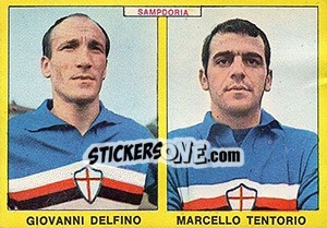 Sticker Delfino / Tentorio - Calciatori 1966-1967 n. 424 - Panini