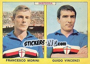 Sticker Morini / Vincenzi - Calciatori 1966-1967 - Panini