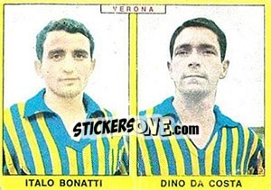 Sticker Bonatti / Da Costa - Calciatori 1966-1967 n. 444 - Panini