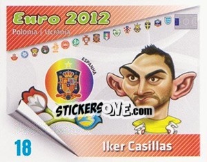 Sticker Iker Casillas - Caricaturas Euro 2012 - Atlantico